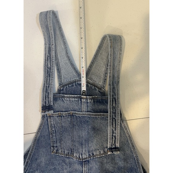 Old Navy Frayed-Hem Light Wash Blue Denim Jean Shortalls XL Girl's 14 - Picture 8 of 10